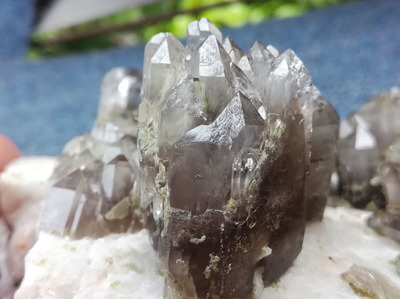 多头水晶茶色水晶烟晶和云母共生矿物标本晶体宝石原石原矿